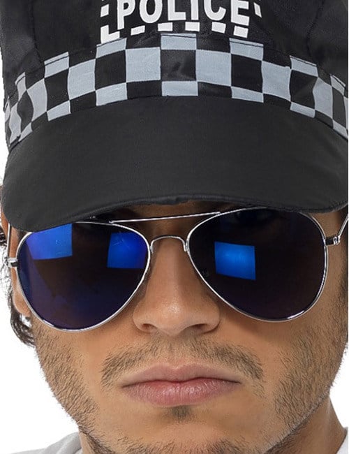 Lunettes de police pour adulte bleues foncées