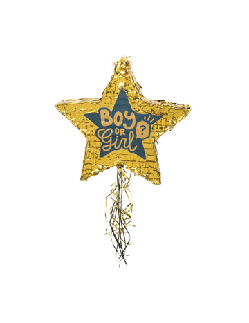 Pinata cu șnur, stea, băiat sau fată, 44 cm de aur
