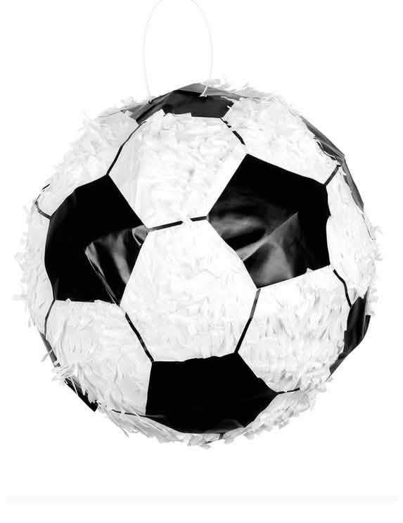 Detaliul deschiderii de umplere a piñatei balon de fotbal