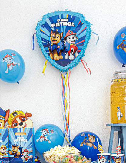 Piñată albastră cu șnururi de tras Patrula Cățelușilor 33cm x 38cm x 9cm