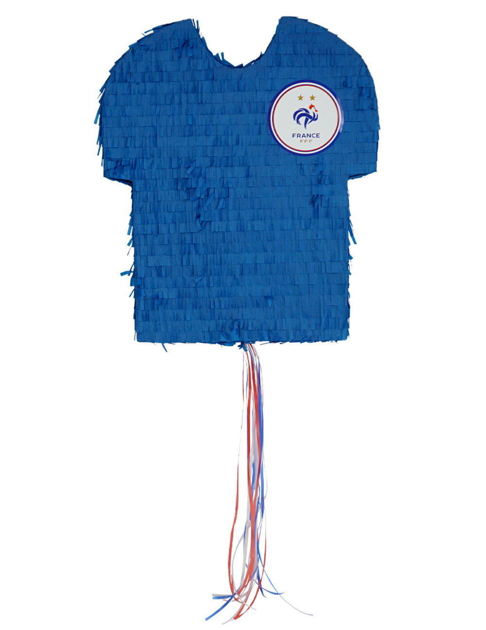 Vue de face avec écusson de l'équipe de France de la Piñata en forme de maillot FFF™