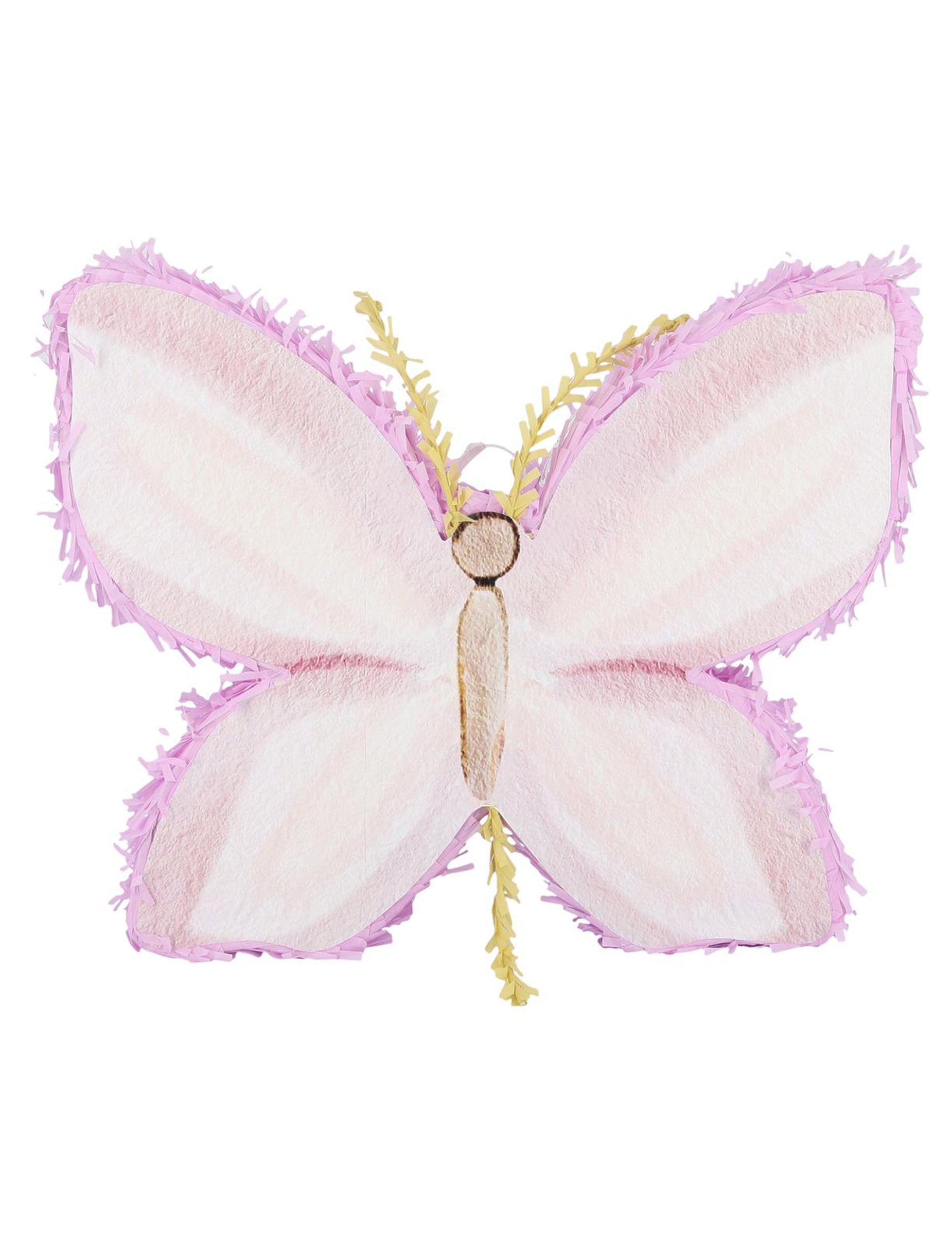 Piñata papillon pour anniversaire lilas et crème
