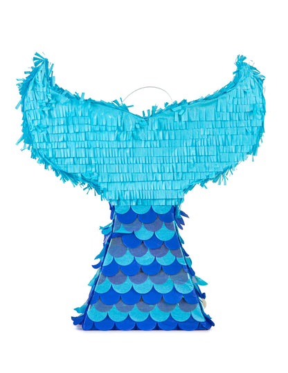 Piñata cu coadă de sirenă 40 x 45 x 9 cm albastru iridescent