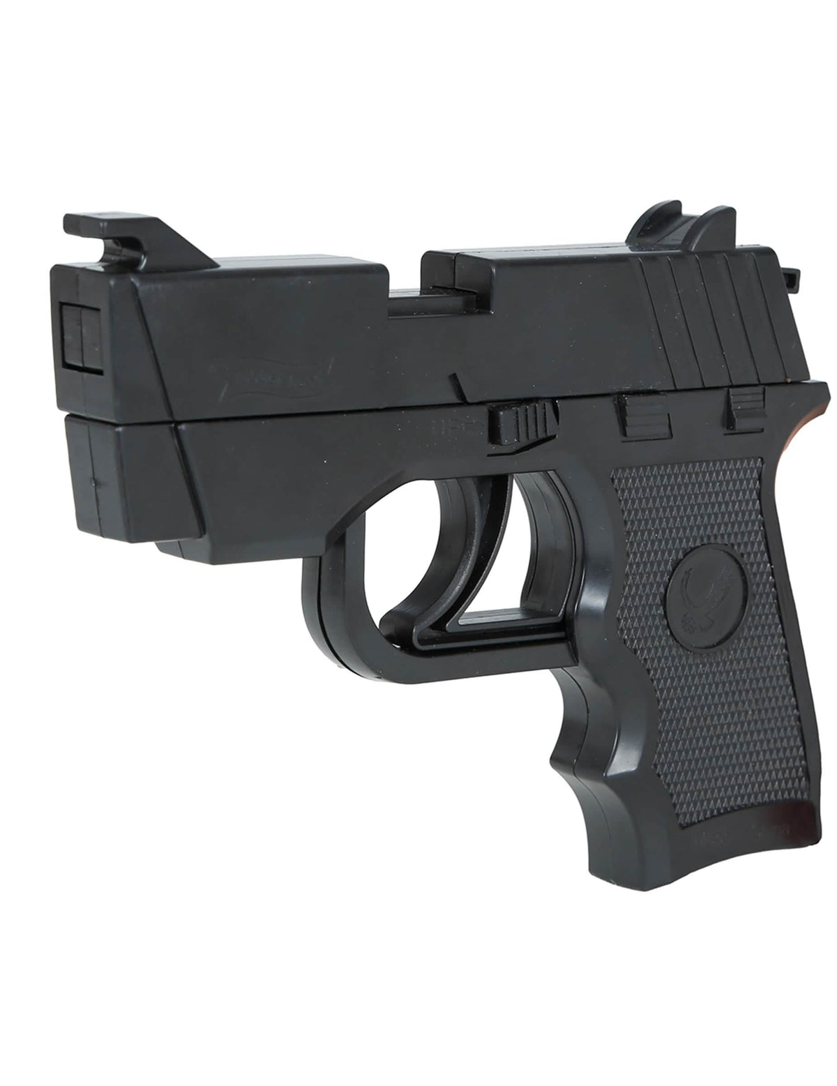 Vue de profil du pistolet à bande élastique pour adulte
