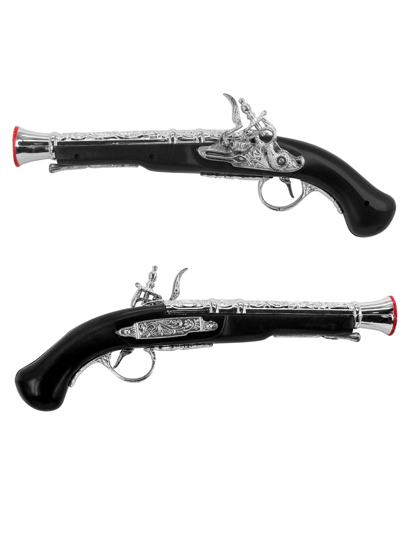 Vues de profil du pistolet de pirate en plastique