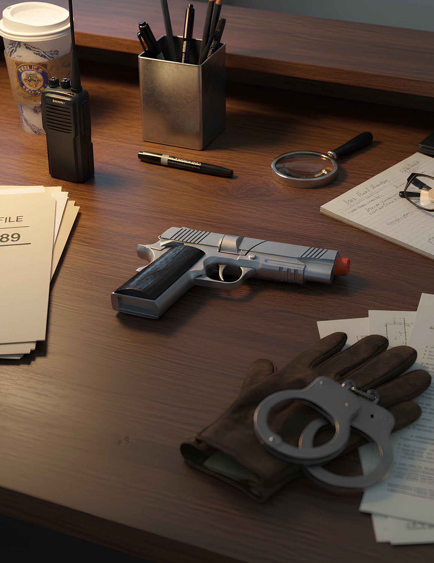 Pistol de poliție metalic de 18 inci cm