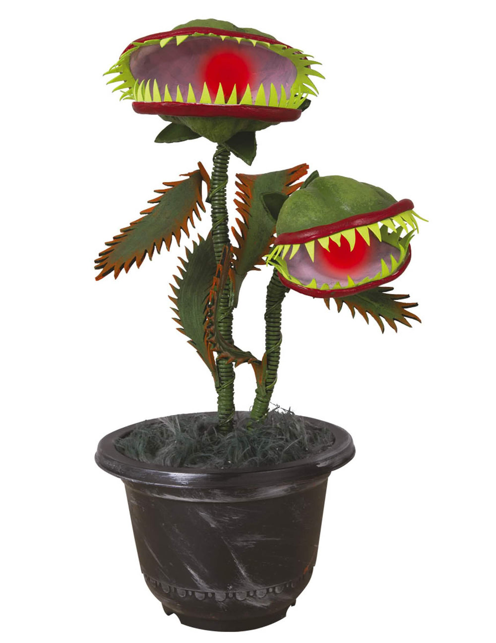 Plantă carnivoră animată pentru decorațiune de halloween verde și roșie luminoasă