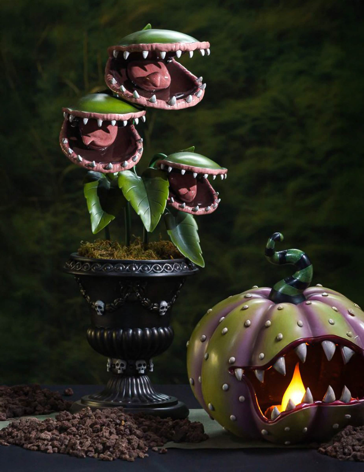 Plante carnivore géante en résine 23 x 27 x 58 cm