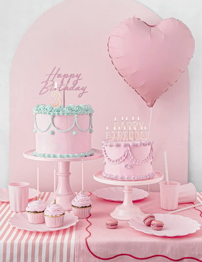 Présentoir à gâteau en acrylique rose clair 24 cm