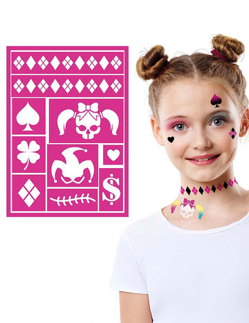 Stencil machiaj arlequin maleficent