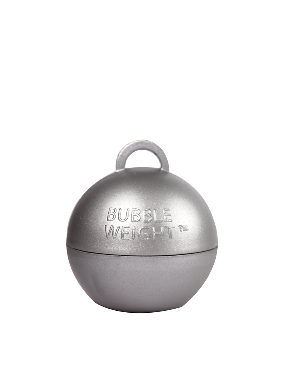 Gros plan sur l'inscription et l'attache du poids pour ballon hélium pour fête argent