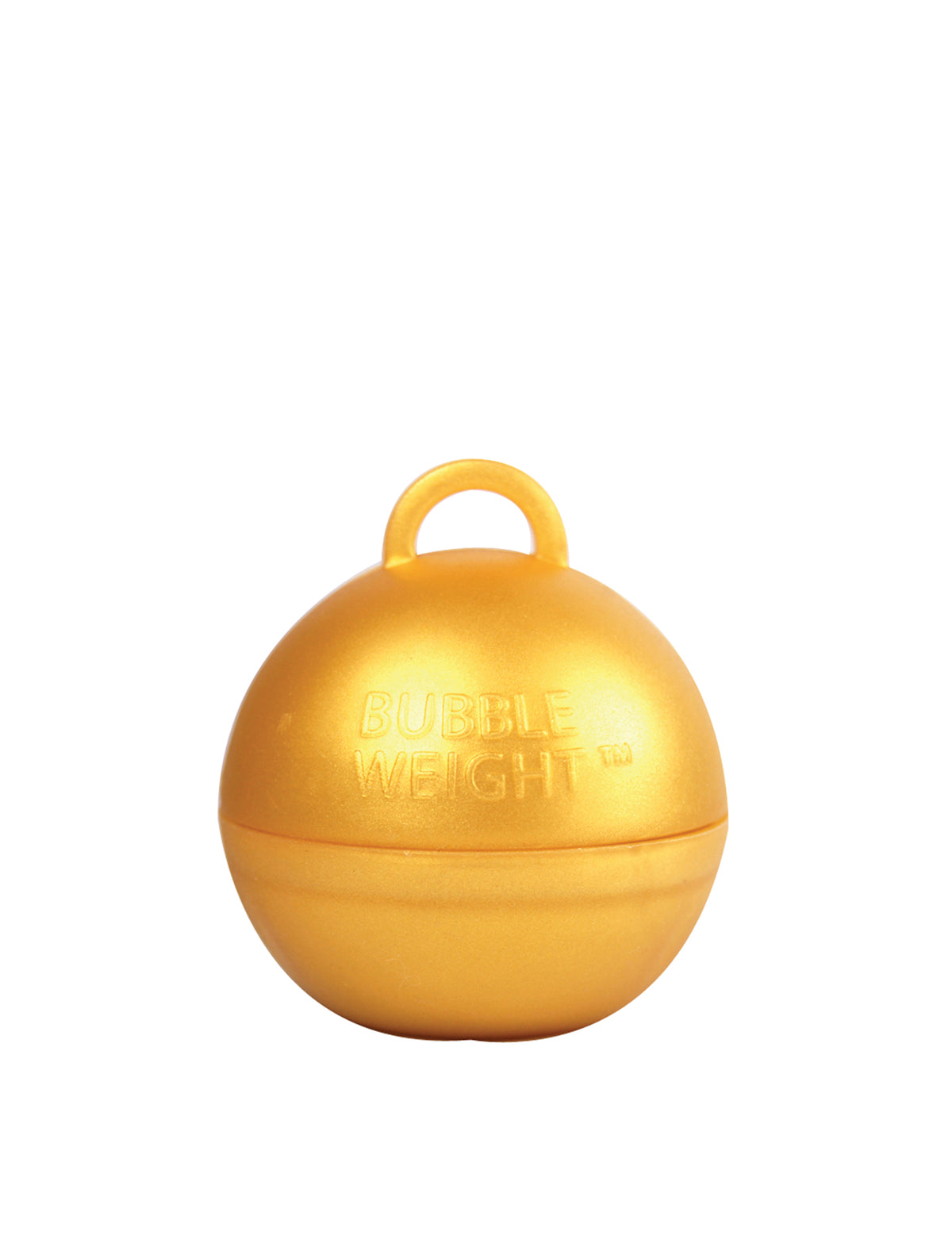 Gros plan du poids pour ballon hélium couleur or