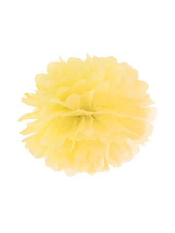 Pompon pentru a atârna hârtie galbenă 25 cm
