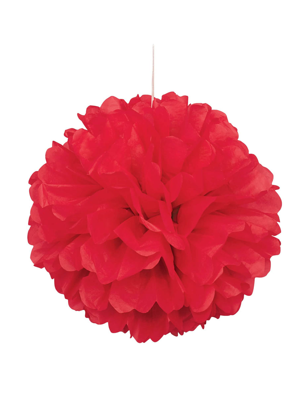 Pompon à suspendre en papier rouge
