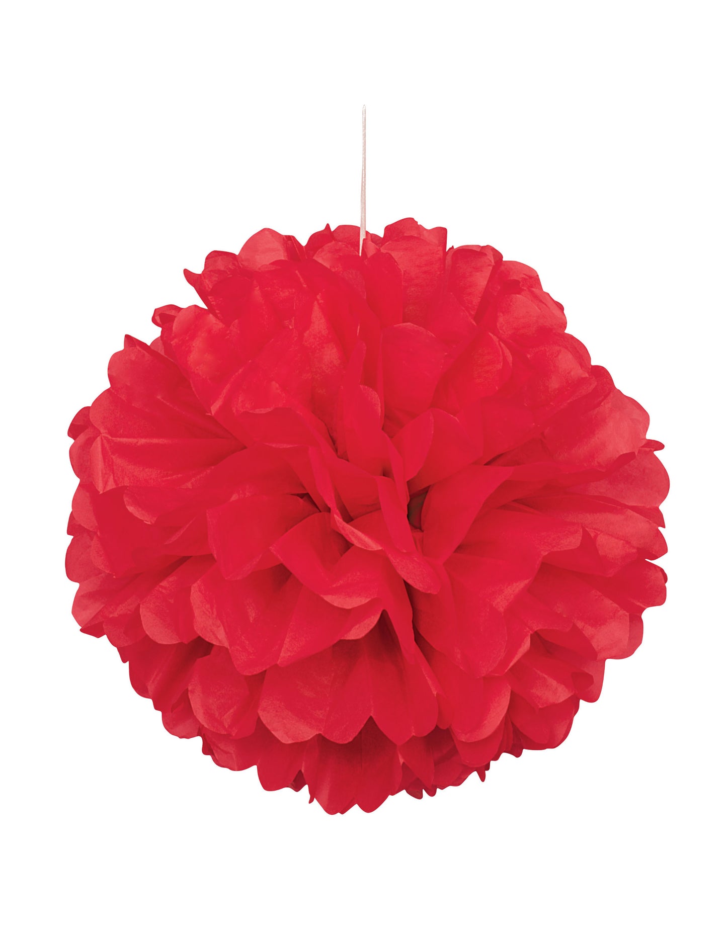 Pompom pentru a atârna în hârtie roșie 40 cm
