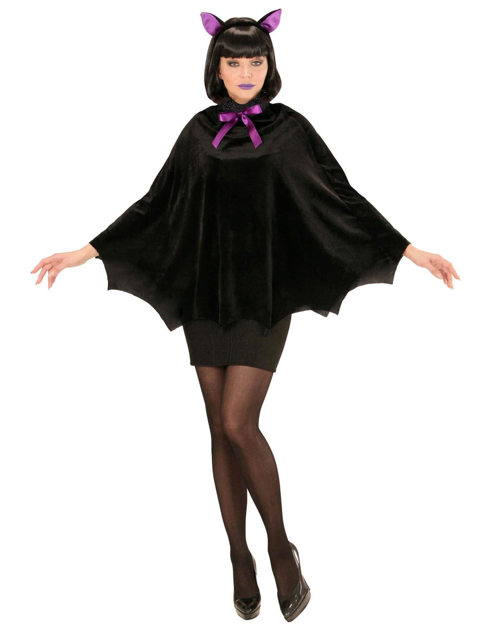 Vue de face du poncho chauve souris