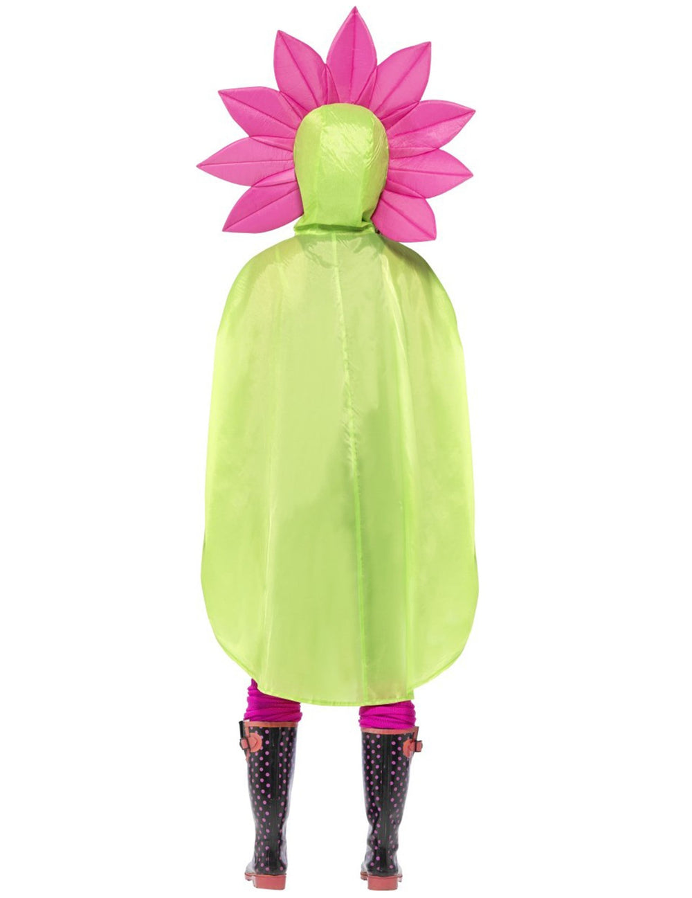 Vue de dos du poncho fleur pour adulte