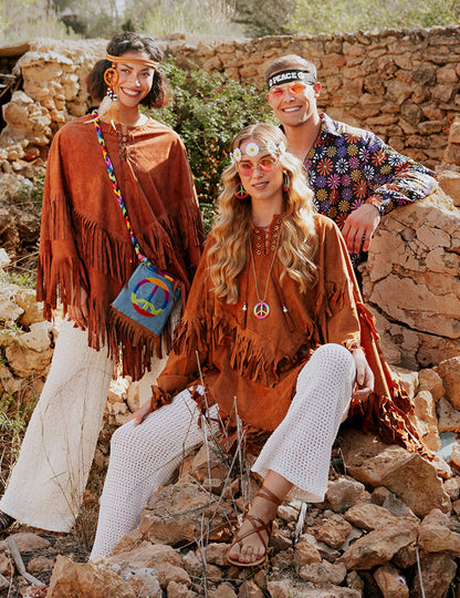 Poncho indian cu femei brune
