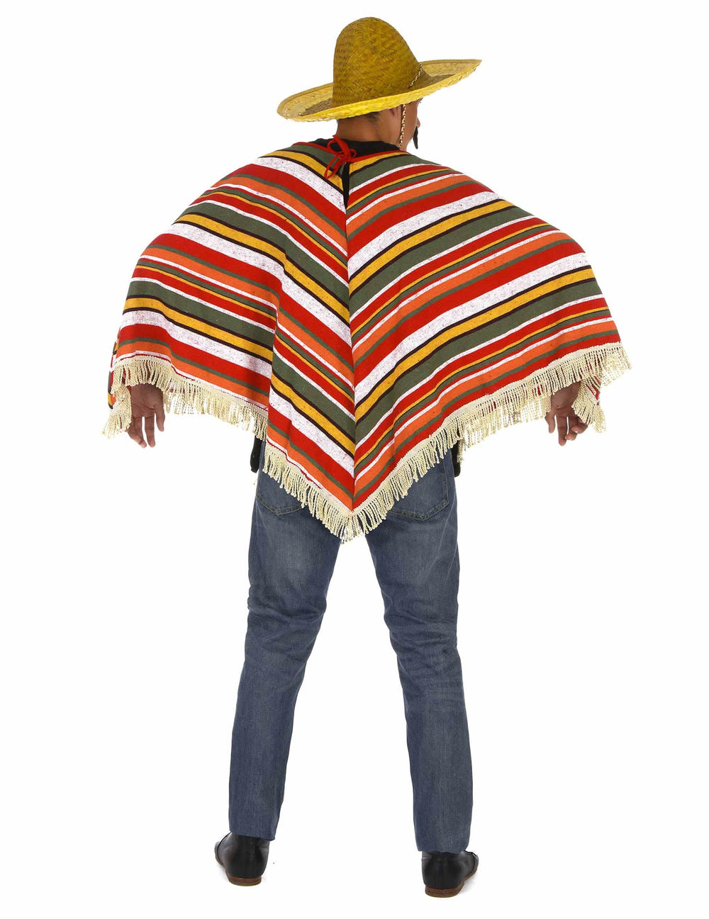 Vedere din spate a poncho-ului mexican pentru adult
