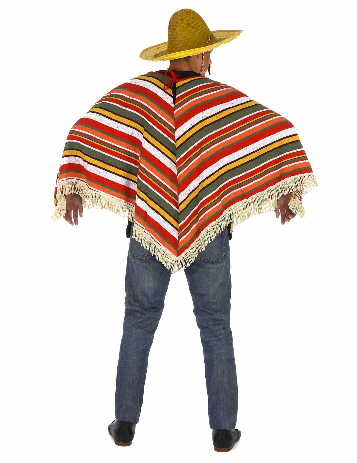 Vedere din spate a poncho-ului mexican pentru adult