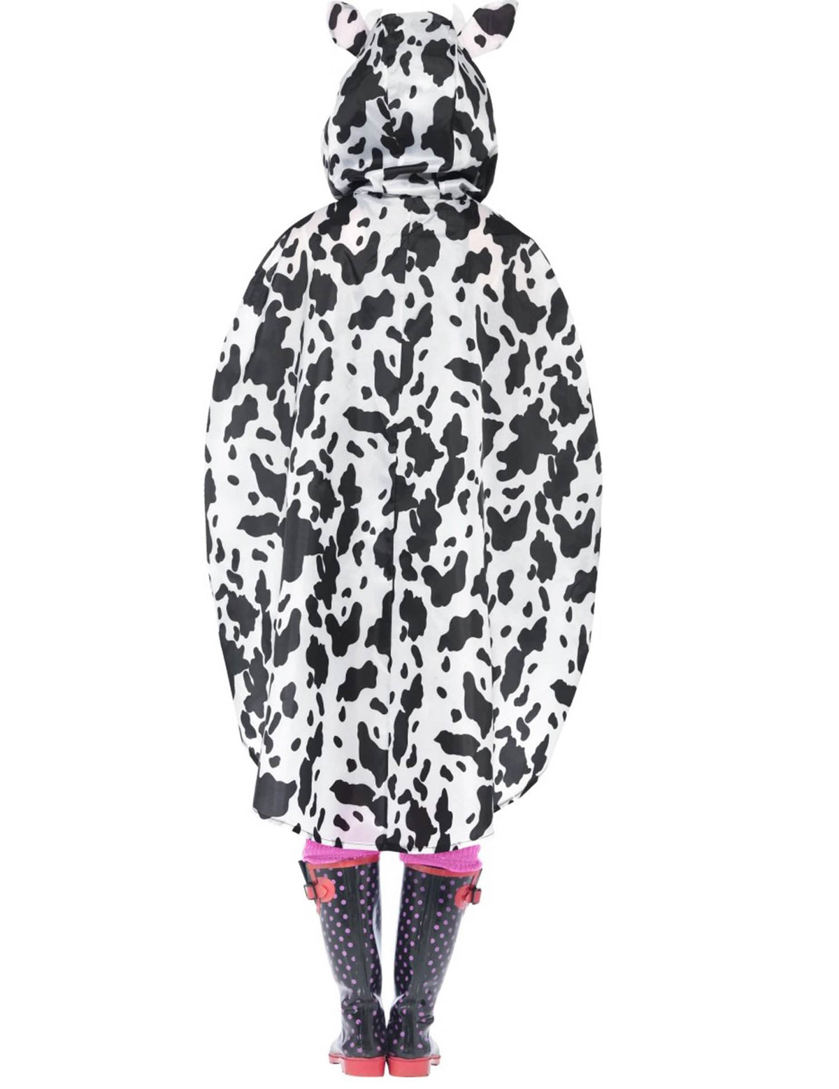Vedere din spate a poncho-ului vacă pentru adult
