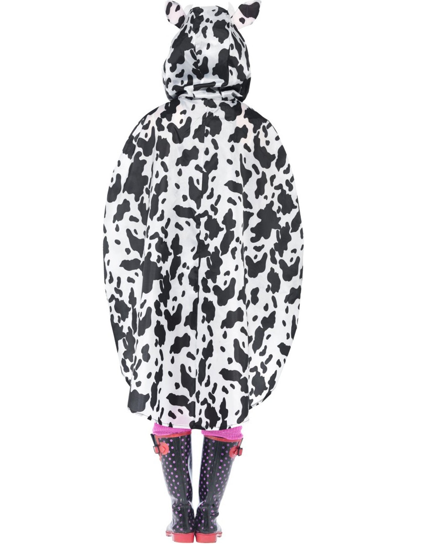 Vue de dos du poncho vache pour adulte