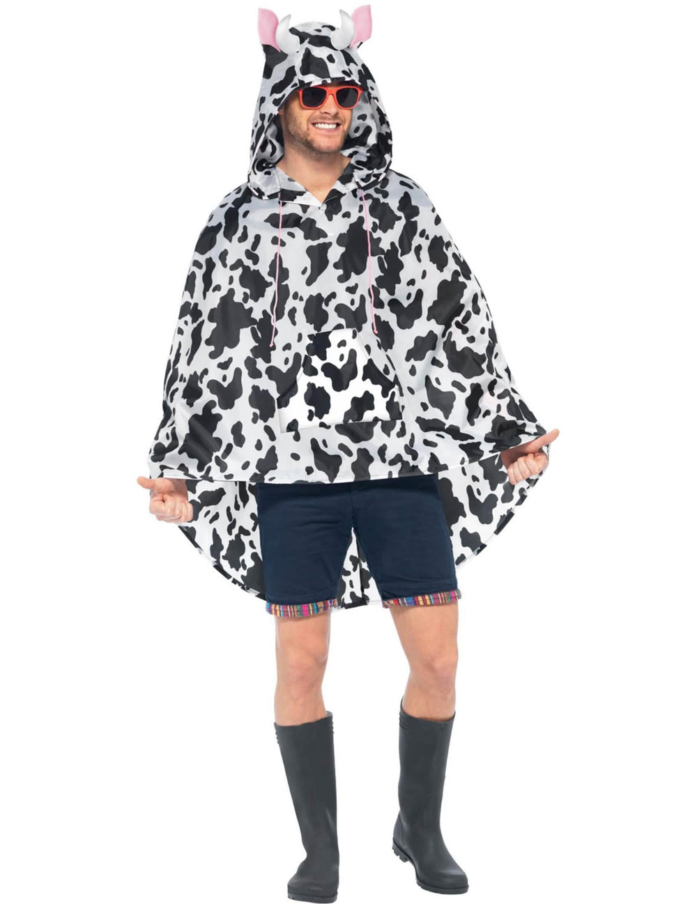 Vedere din față a poncho-ului vacă pentru adult
