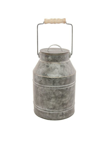 Cană de lapte din zinc cu capac 22 cm decor rustic vintage