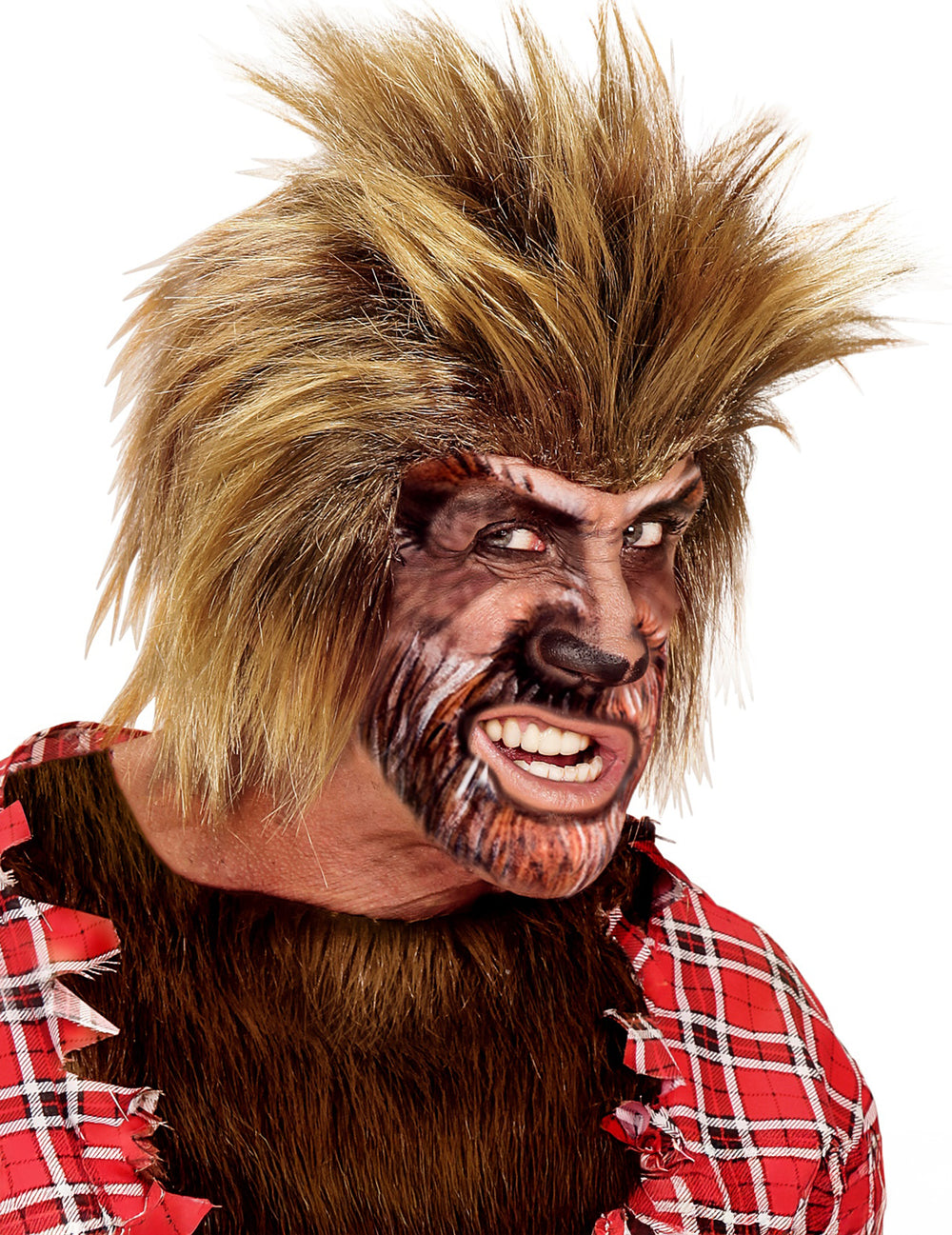Exemple de maquillage de loup-garou du maquillage professionnel à l'eau marron