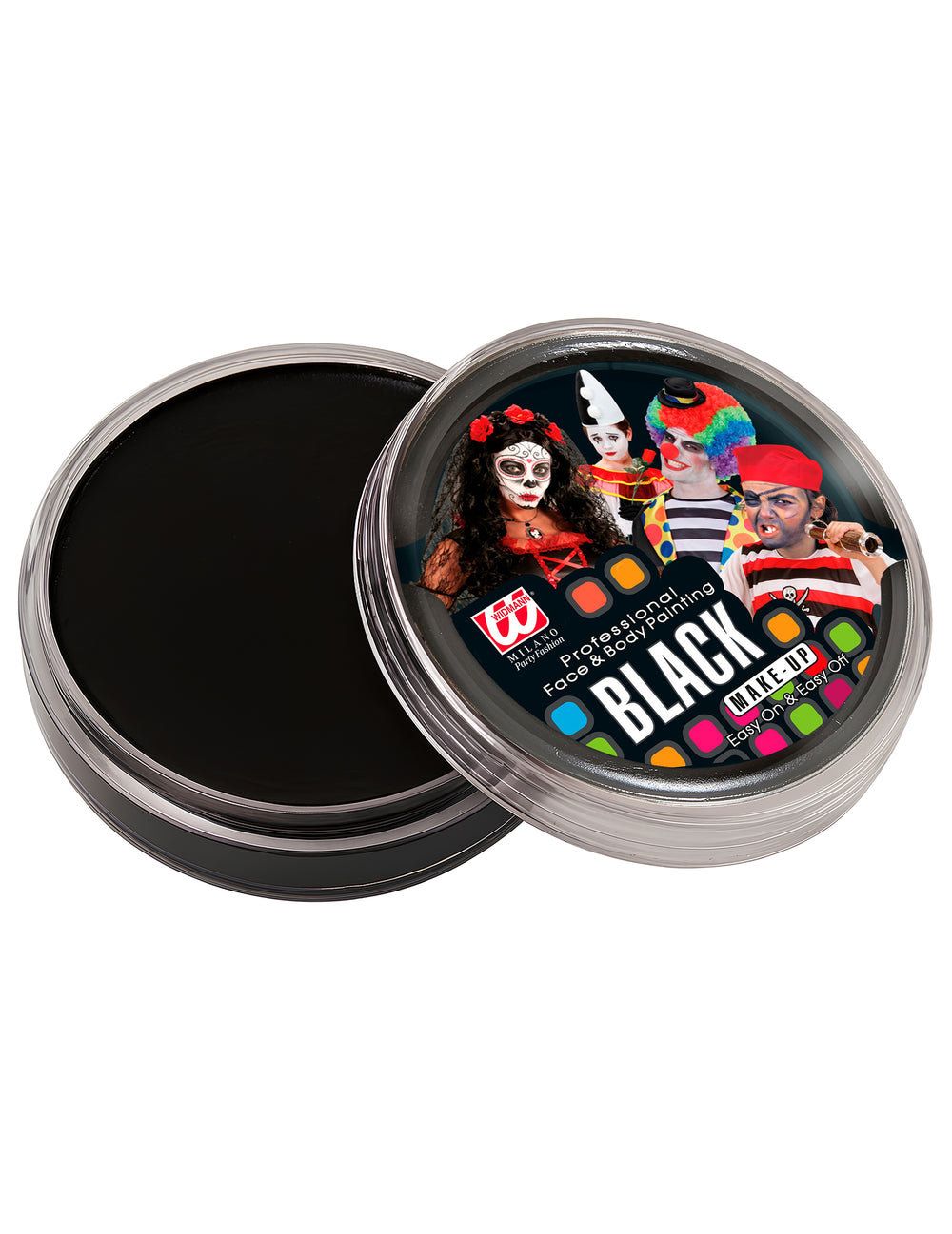 Pot de maquillage professionnel à l'eau pour déguisement noir 25 g