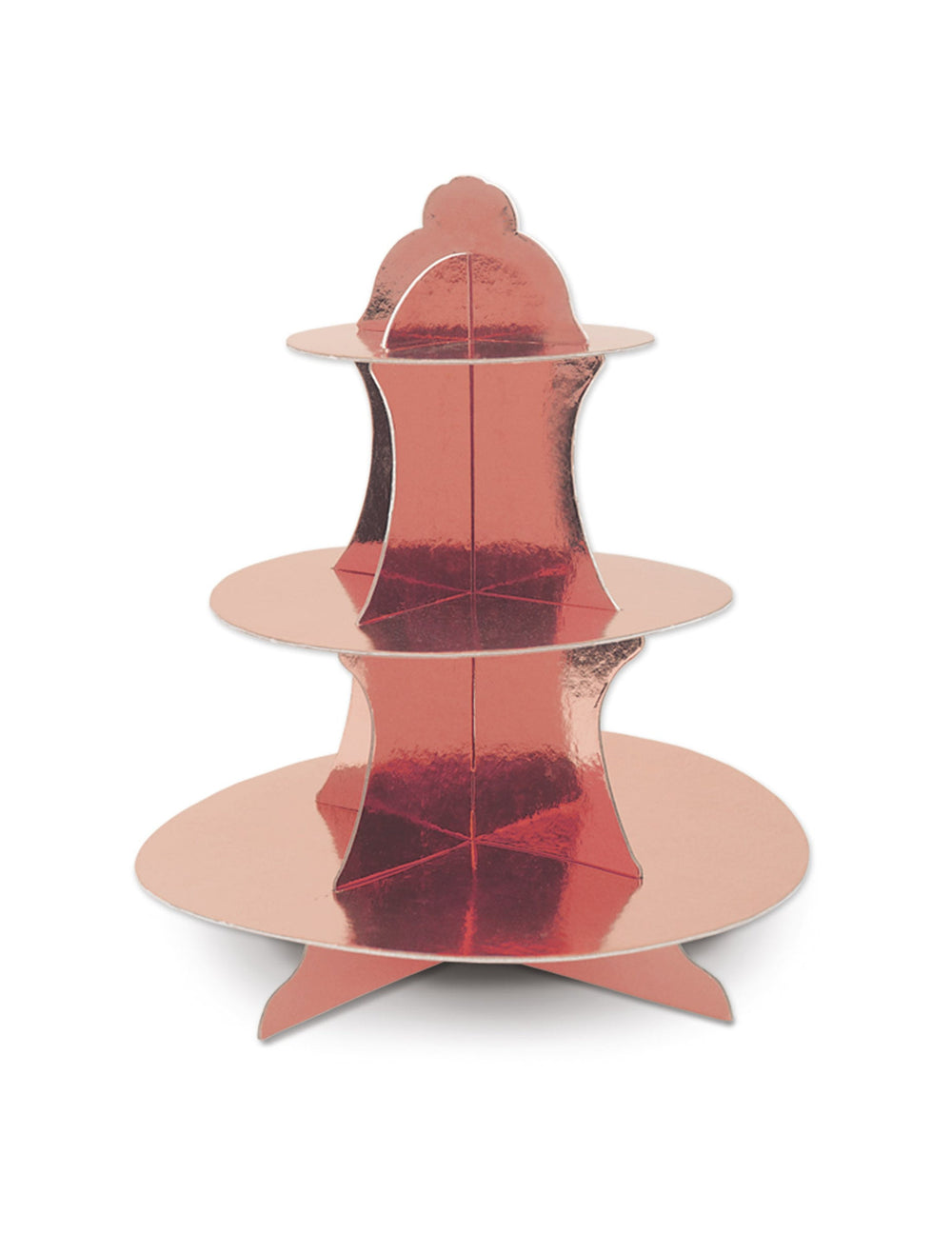 Présentoir à cupcakes en carton à 3 étages rose gold métallisé