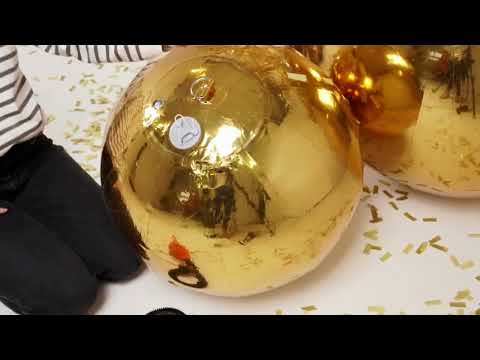 Ballon géant boule miroir dorée 120 cm