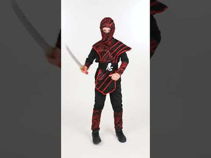 Déguisement ninja fauve rouge garçon