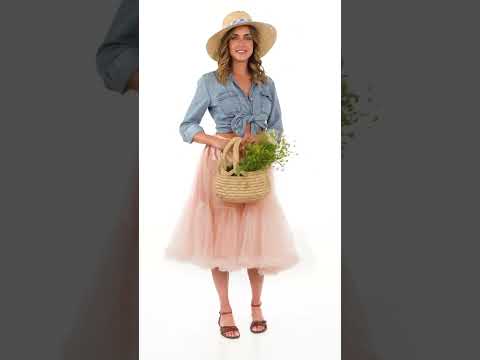 Jupon en tulle beige rosé 65 cm