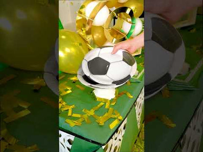 8 farfurii de carton cu tematică de fotbal 23 cm Balon cu efect 3D