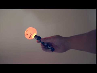 Lampe torche citrouille orange manche décorés Halloween