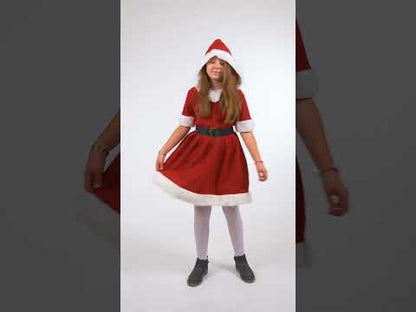 Costum pentru fete cu glugă pentru Mama Crăciun