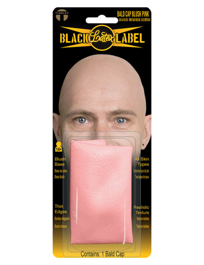 Proteză pentru craniu chel din latex, roz pal, de lux