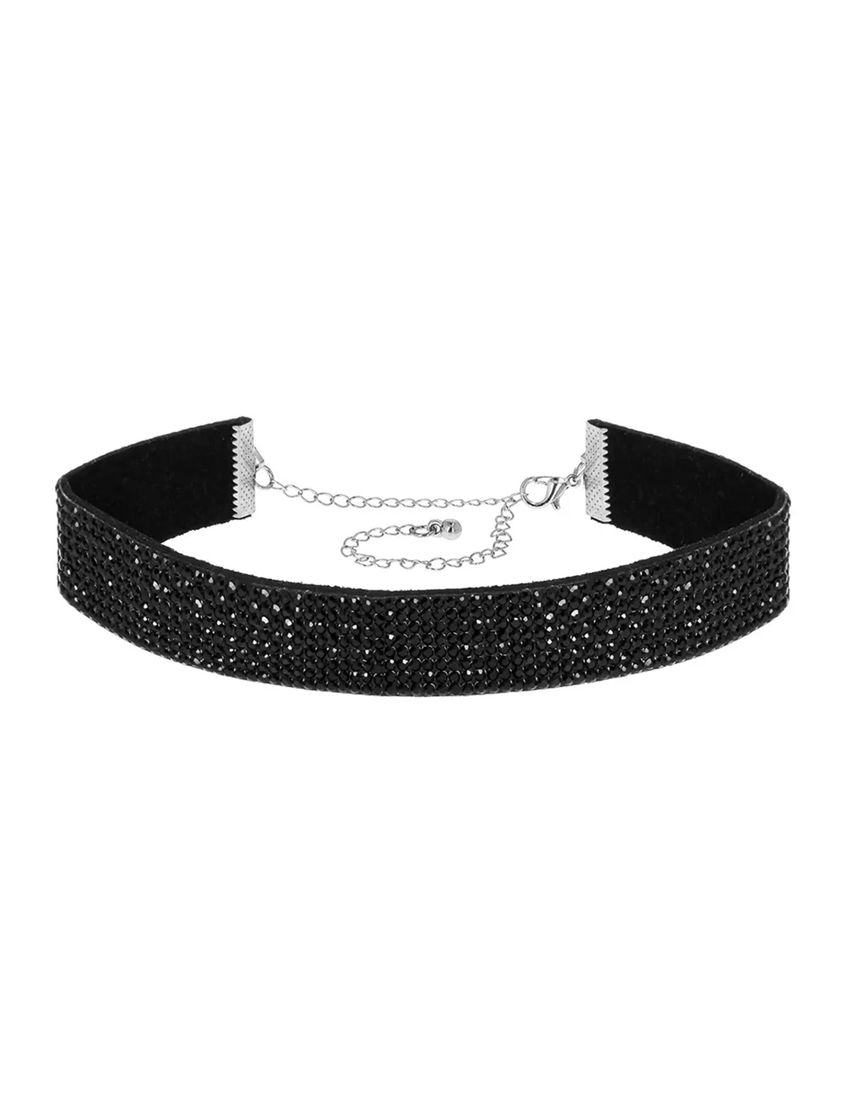 Choker cu strasuri negre pentru adulți