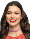 Choker cu strasuri roz pentru adulți