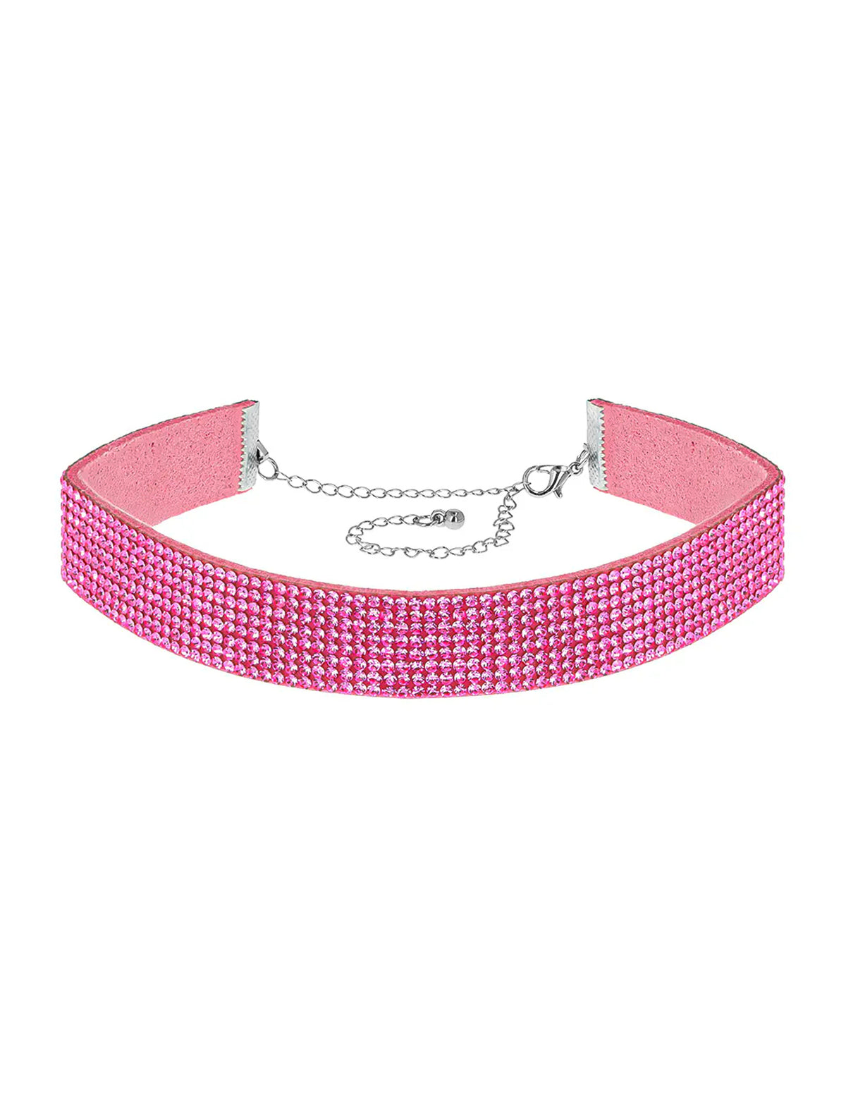Choker cu strasuri roz pentru adulți