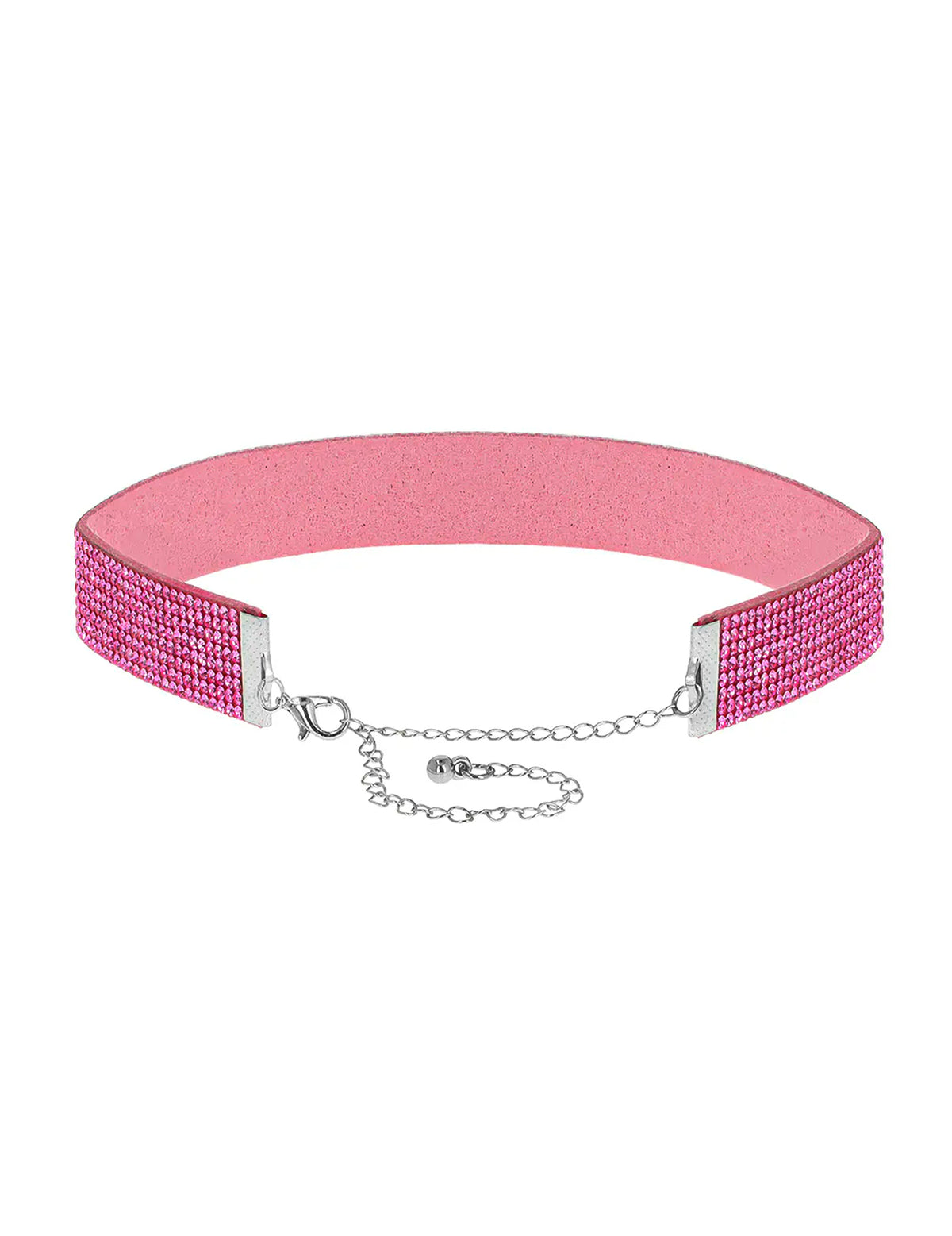 Choker cu strasuri roz pentru adulți