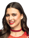 Colier tip choker cu strasuri roșii pentru adulți