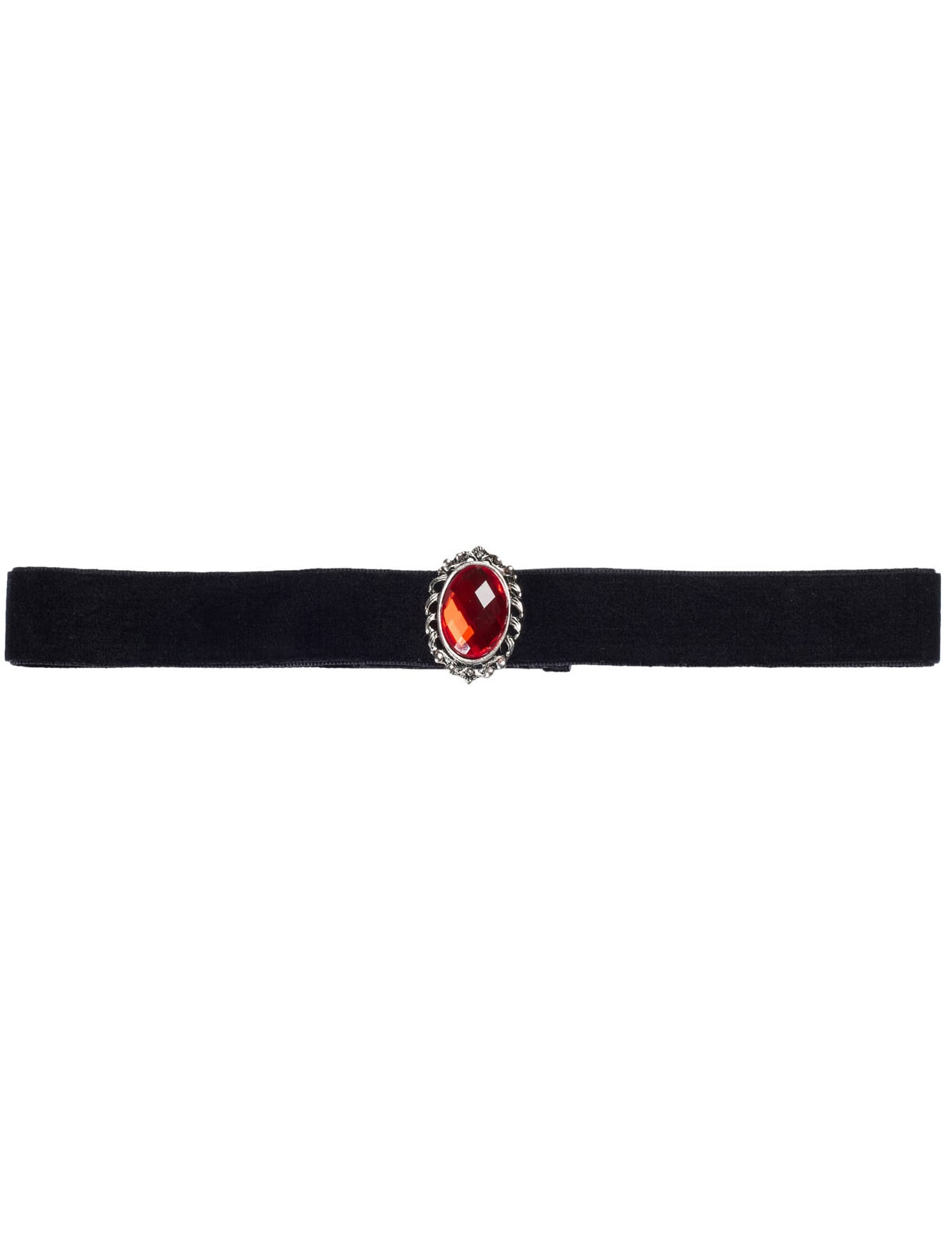 Ras de cou Halloween pour adulte noir avec diamant rouge