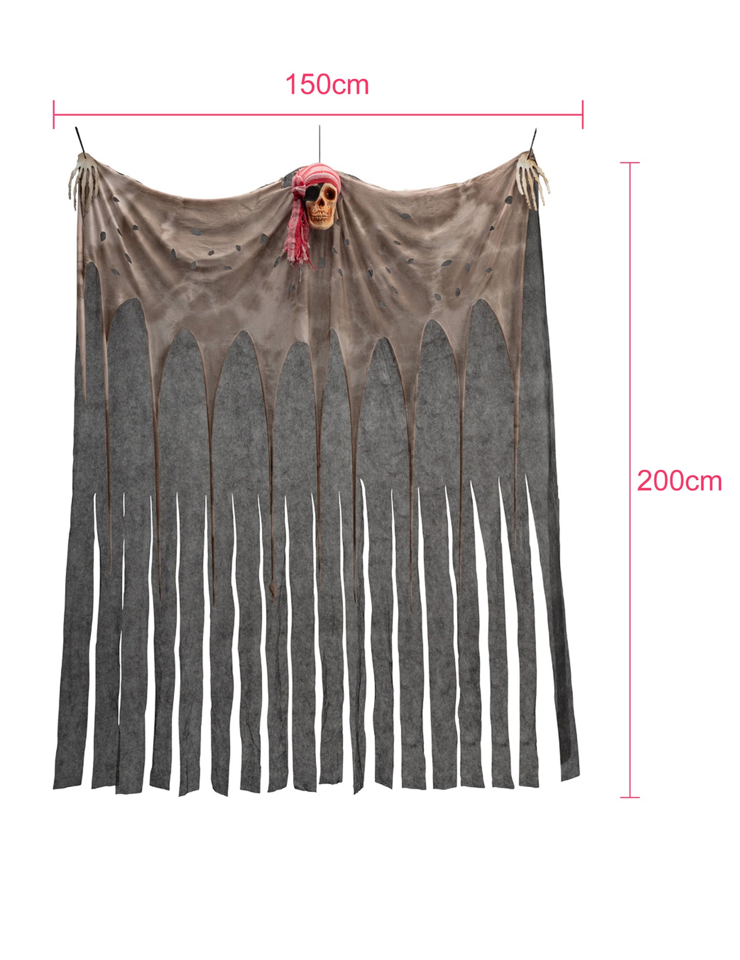 Perdea cu craniu pirat 200 x 150 cm