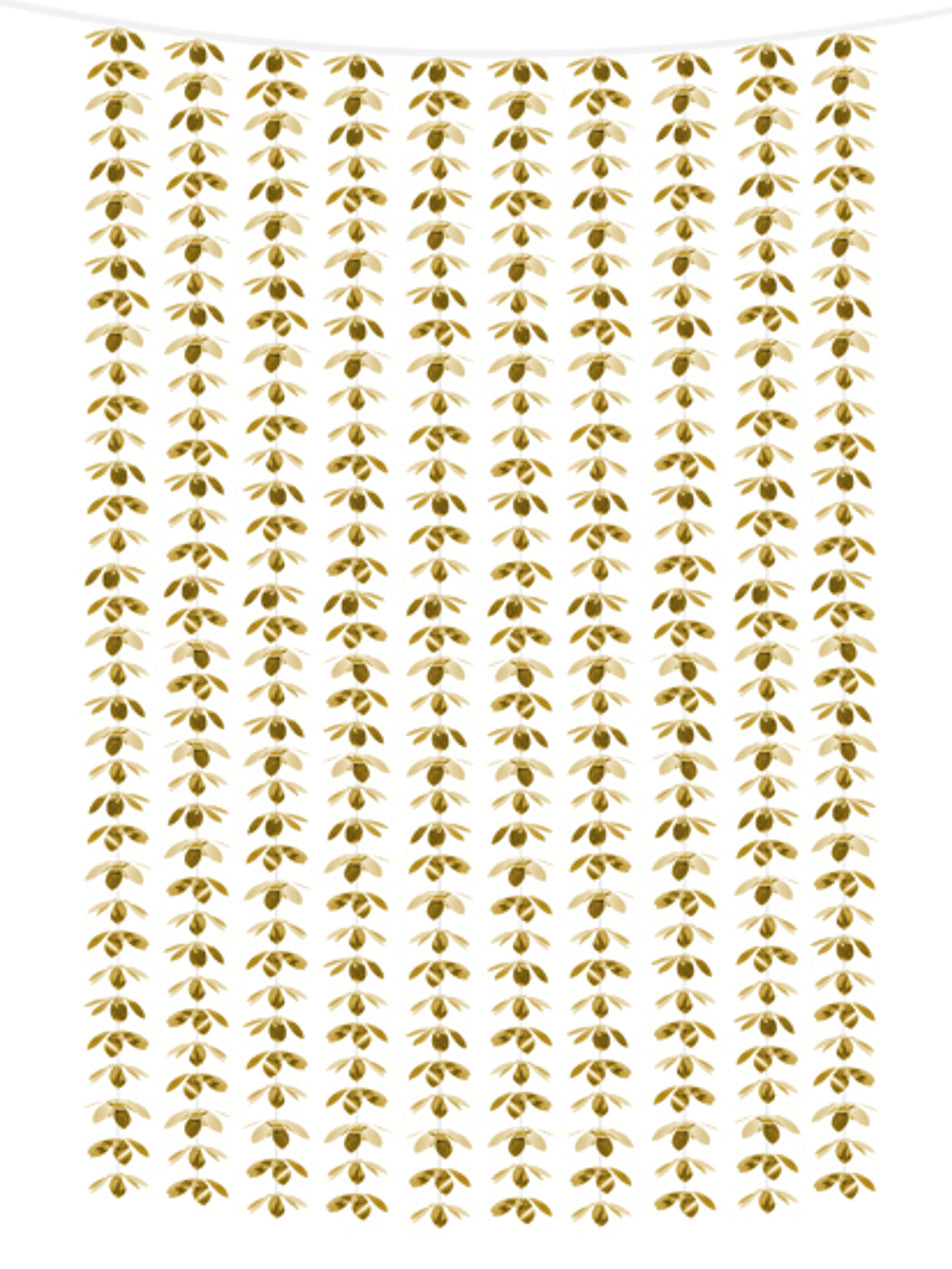 Perdea florală din aluminiu auriu 100 x 210 cm pentru nuntă
