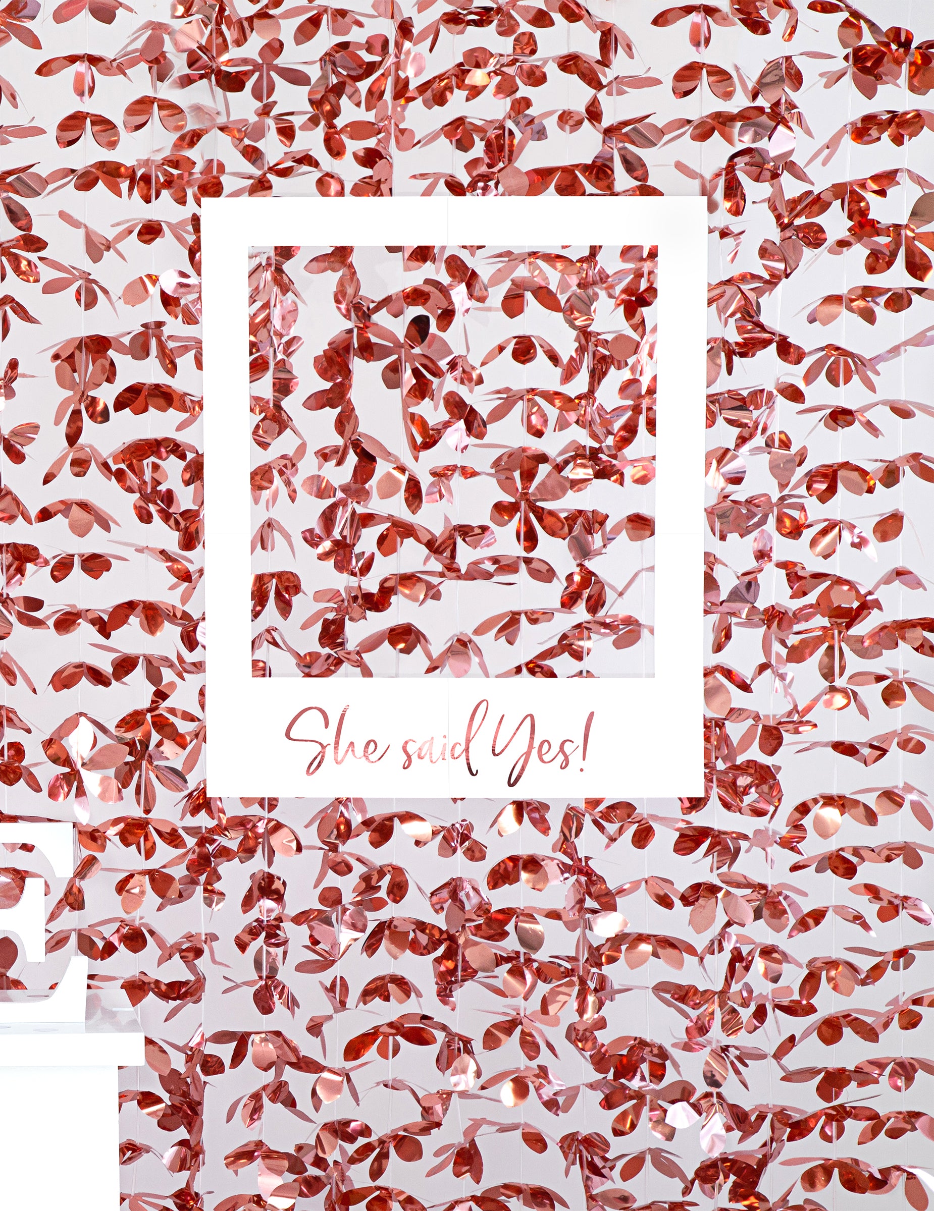 Cadre décoratif She said Yes! du rideau de fleurs aluminium pour fête