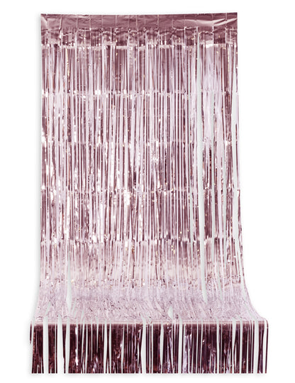 Perdea scintilantă cu franjuri de trandafir de aur 2,44 m x 92 cm