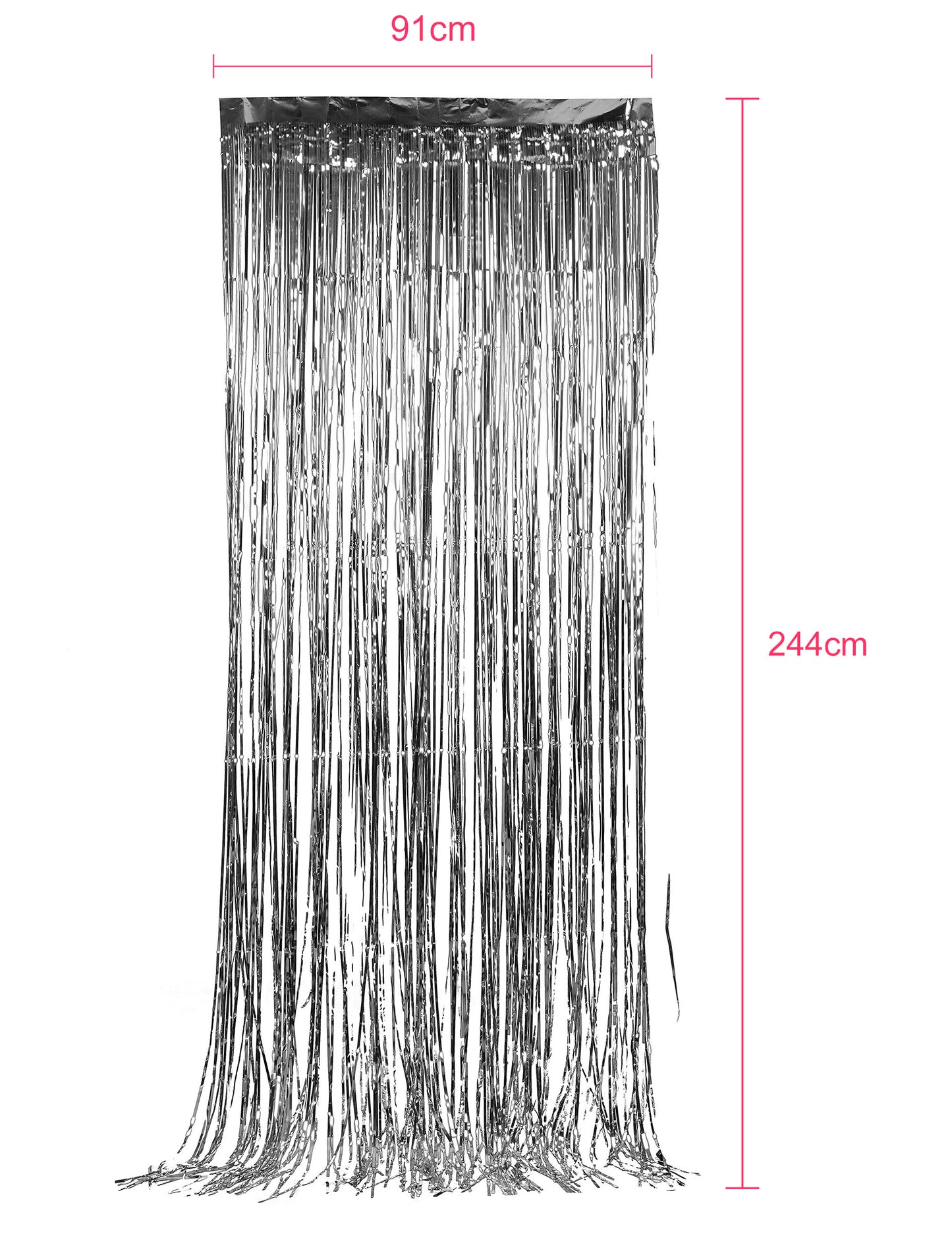 Cortină spumantă de argint 91 x 244 cm