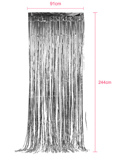 Cortină spumantă de argint 91 x 244 cm